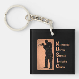 Trumpet Player Music Sleutelhanger