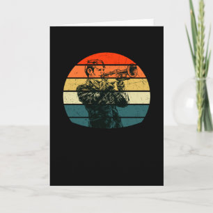 Trumpet Player Musician Blaskapelle Jazz Retro Kaart