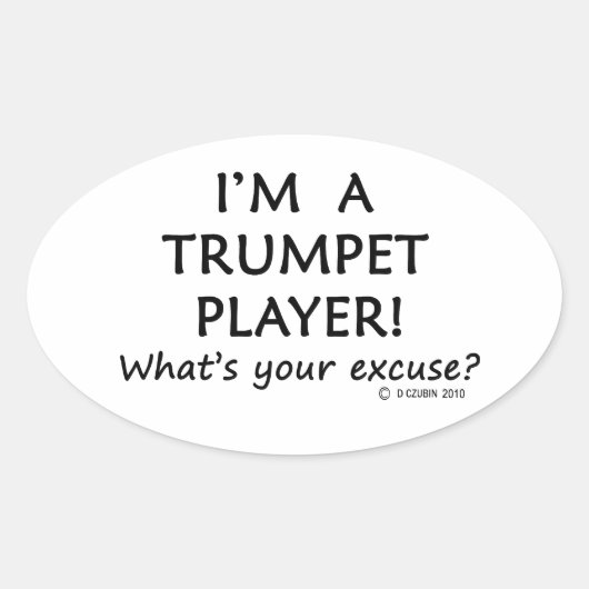 Trumpet Player-pardon Ovale Sticker (Voorkant)