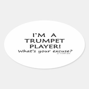 Trumpet Player-pardon Ovale Sticker