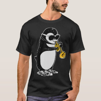 Trumpet Player Penguin Lover Kids Musician Trumpet T-shirt