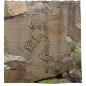 Trumpet Player Petroglyph Douchegordijn (Voorkant)