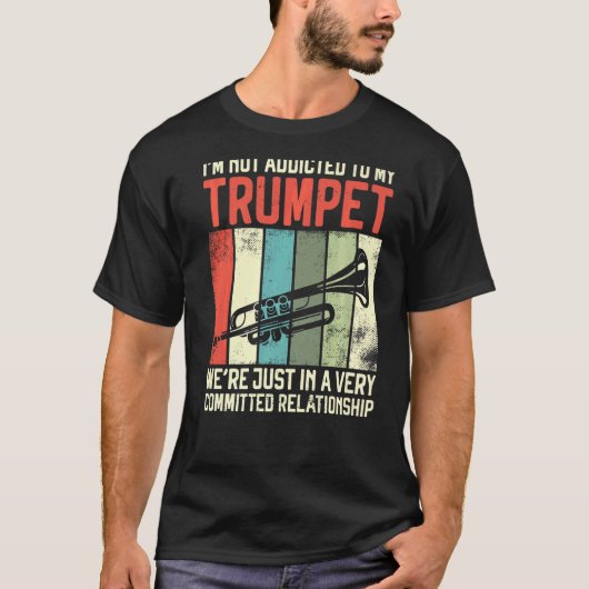 Trumpet Player Retro Ik ben niet geadviseerd om T-shirt (Voorkant)