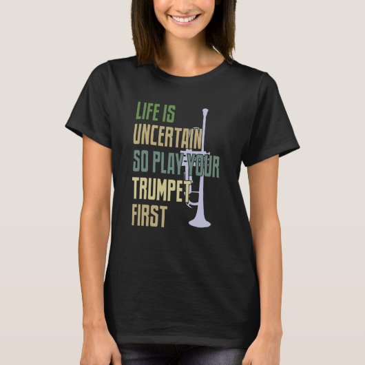 Trumpet Player Retro Style T-shirt (Voorkant)