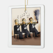 Trumpet Player Smoking Cartoon Keramisch Ornament (Links)