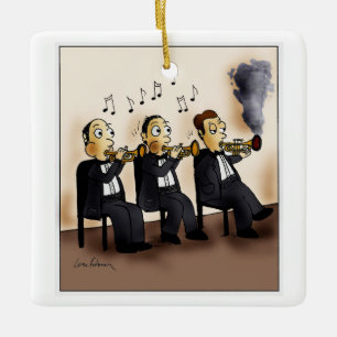 Trumpet Player Smoking Cartoon Keramisch Ornament