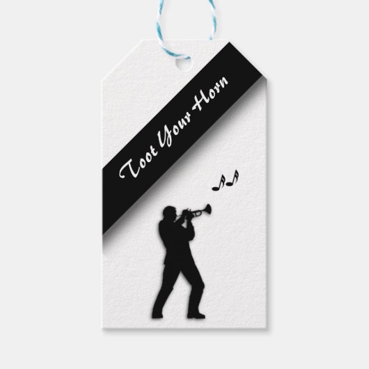 Trumpet Player start uw paard op Cadeaulabel (Voorkant)