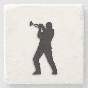 Trumpet Player Stenen Onderzetter
