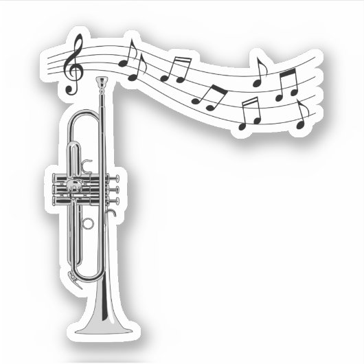 Trumpet Player Sticker (Voorkant)