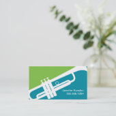 Trumpet Player Teacher Musical Instrument Studio Visitekaartje (Staand voorkant)