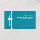 Trumpet Player Teacher Musical Instrument Studio Visitekaartje (Achterkant)