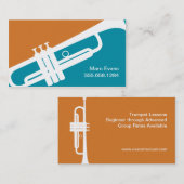 Trumpet Player Teacher Musician Music Studio Visitekaartje (Voorkant / Achterkant)