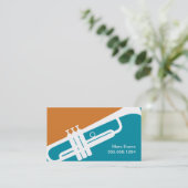 Trumpet Player Teacher Musician Music Studio Visitekaartje (Staand voorkant)