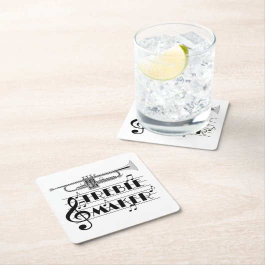 Trumpet Player Treble Maker Kartonnen Onderzetters (Insitu)