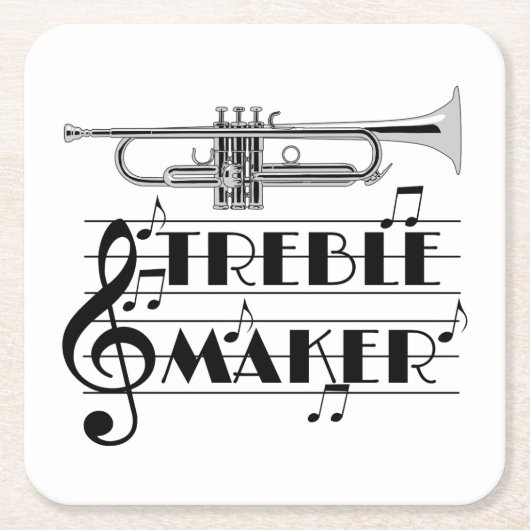 Trumpet Player Treble Maker Kartonnen Onderzetters (Voorkant)