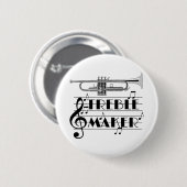 Trumpet Player Treble Maker Ronde Button 5,7 Cm (Voorkant /achterkant)