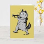 Trumpet Player (Trumpeter) Cat, Louis Wain Kaart (Gele Bloem)