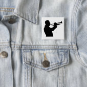 Trumpet Player Vierkante Button 5,1 Cm (In situ)