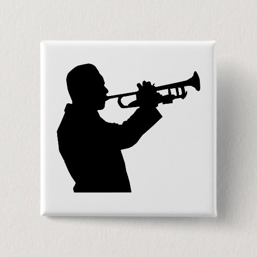 Trumpet Player Vierkante Button 5,1 Cm (Voorkant)