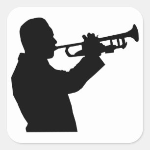 Trumpet Player Vierkante Sticker