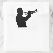 Trumpet Player Vierkante Sticker (Tas)