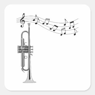Trumpet Player Vierkante Sticker