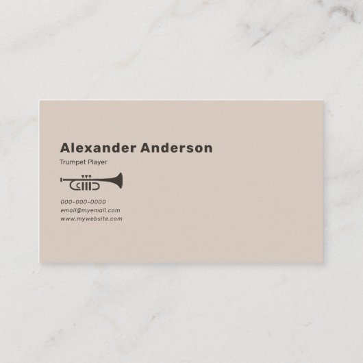 Trumpet Player Visitekaartje (Achterkant)