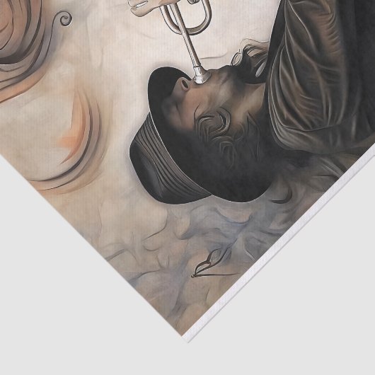 Trumpet Player with Abstract Motion Decoupage Tissuepapier (Detail)