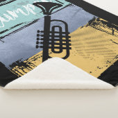 Trumpet Retro Style Muziek Sherpa Deken (3/4)