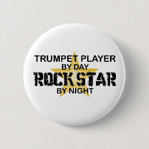 Trumpet Rock Star by Night Ronde Button 5,7 Cm