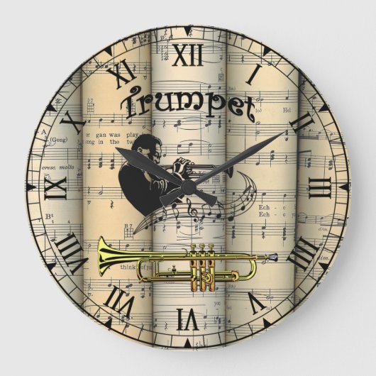 Trumpet ~ Rollend  vel Music ~ Uniek ~ Grote Klok (Voorkant)