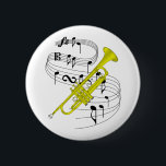 Trumpet Ronde Button 5,7 Cm<br><div class="desc">Muziekmakers vieren het! Prouze kondig de wereld aan,  ik speel de Trumpet!</div>
