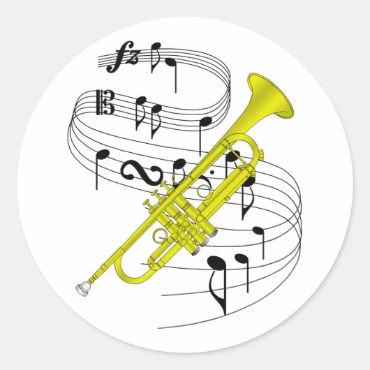 Trumpet Ronde Sticker (Voorkant)