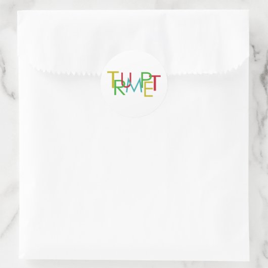 Trumpet Ronde Sticker (Tas)