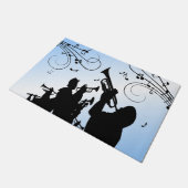 Trumpet Section Blue Music Deurmat (Schuin)
