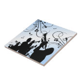 Trumpet Section Blue Music Tegeltje (Zijkant)