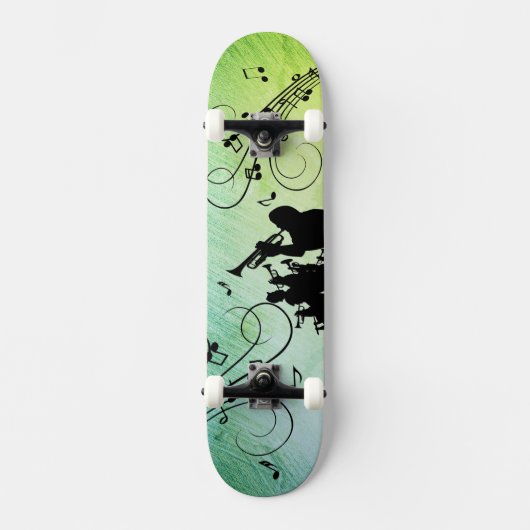 Trumpet Section Green Music Persoonlijk Skateboard (Voorkant)