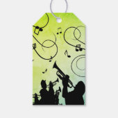 Trumpet Section Jazz Music Green Cadeaulabel (Voorkant)