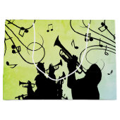 Trumpet Section Jazz Music Green Groot Cadeauzakje (Voorkant)