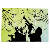 Trumpet Section Jazz Music Green Groot Cadeauzakje (Achterkant)