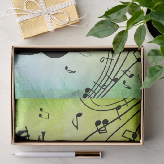 Trumpet Section Jazz Music Green Tissuepapier (Geschenk)