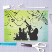 Trumpet Section Jazz Music Green Tissuepapier