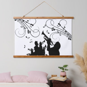 Trumpet Section Jazz Music Hangend Wandkleed