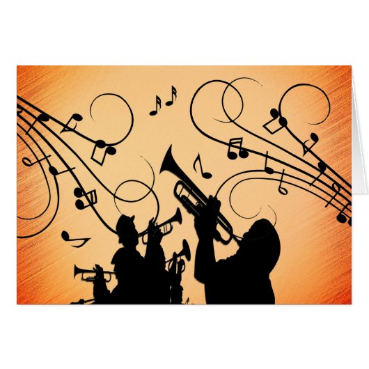 Trumpet Section Jazz Music Oranje Rust (Voorkant Horizontaal)