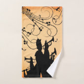 Trumpet Section Jazz Music Oranje Rust Bad Handdoek (Handdoek)