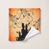 Trumpet Section Jazz Music Oranje Rust Bad Handdoek (Wasdoekje)