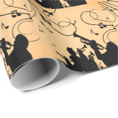 Trumpet Section Jazz Music Oranje Rust Cadeaupapier (Rol Hoek)