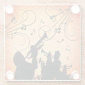 Trumpet Section Jazz Music Oranje Rust Glazen Onderzetter (Achterkant)