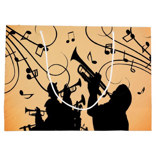 Trumpet Section Jazz Music Oranje Rust Groot Cadeauzakje (Achterkant)