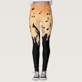 Trumpet Section Jazz Music Oranje Rust Leggings (Voorkant)